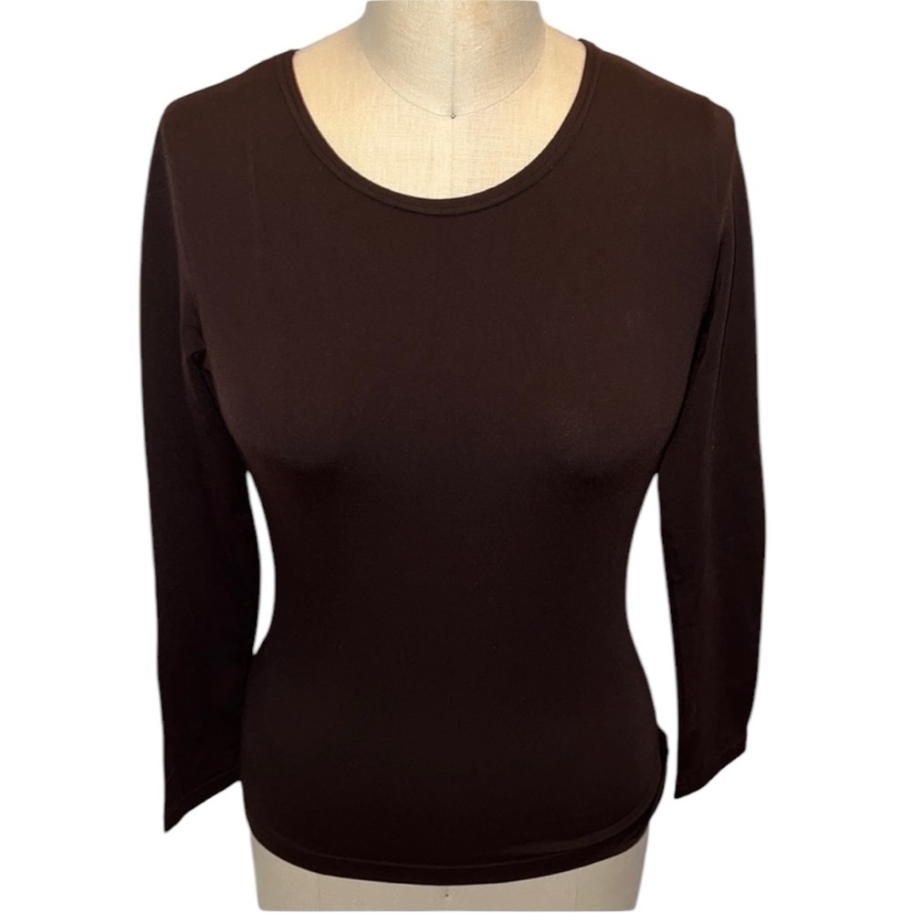 Ballinger Gold Long Sleeve Brown T Shirt Size Small Perfect for Layering